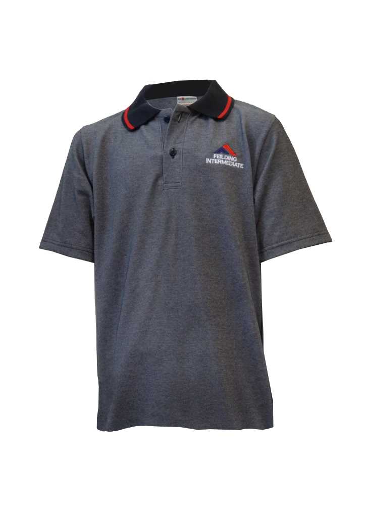Feilding Intermediate School Polo Black/White